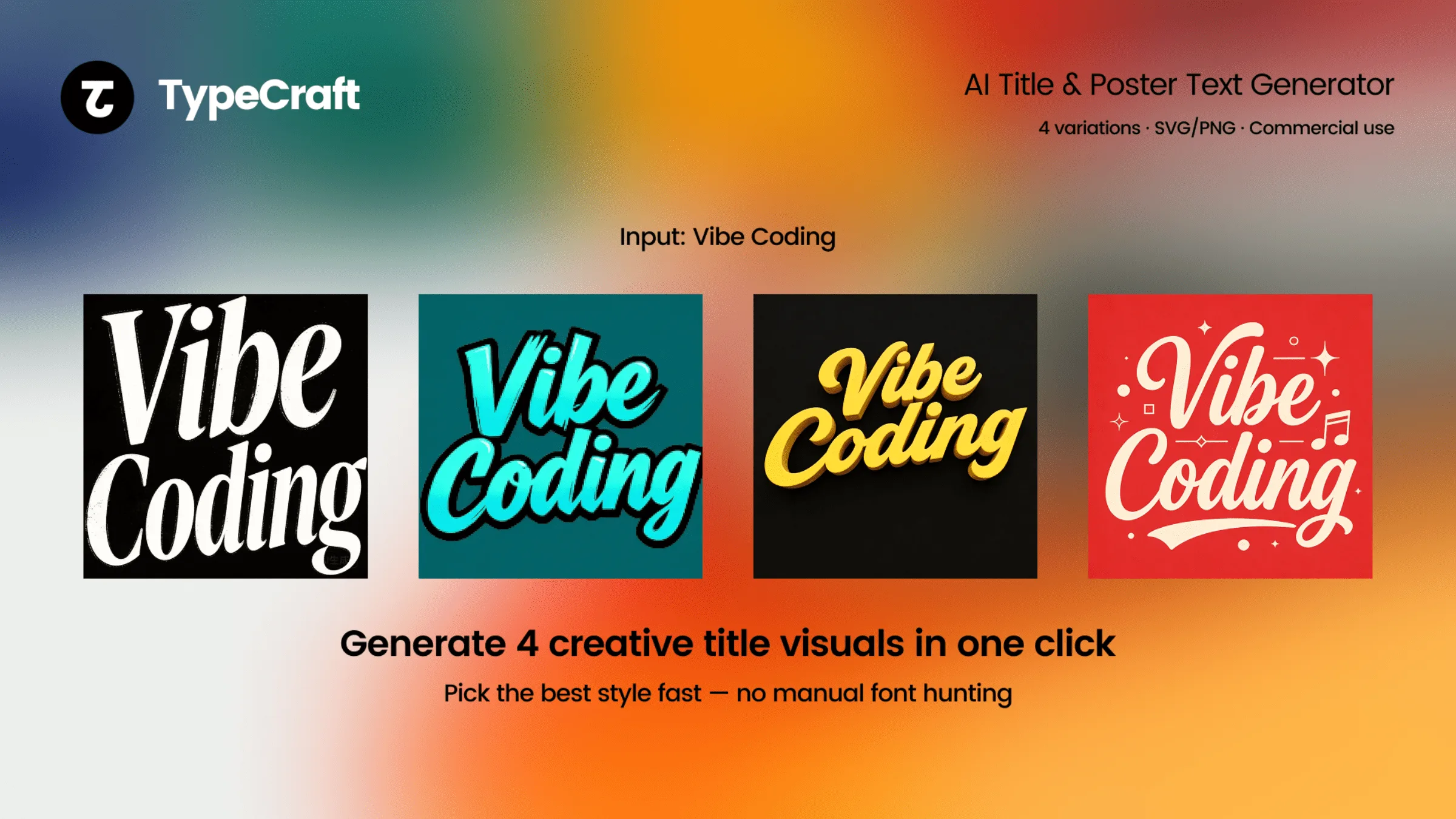 TypeCraft text effect - 4 variations per click