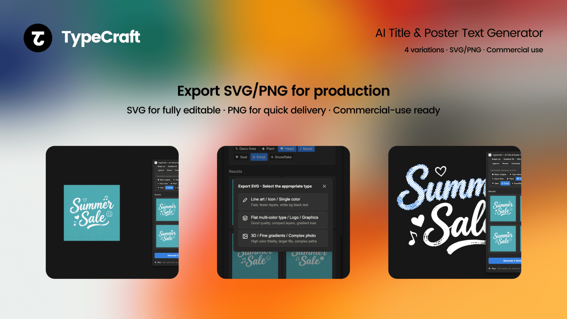 Export poster text as SVG or PNG